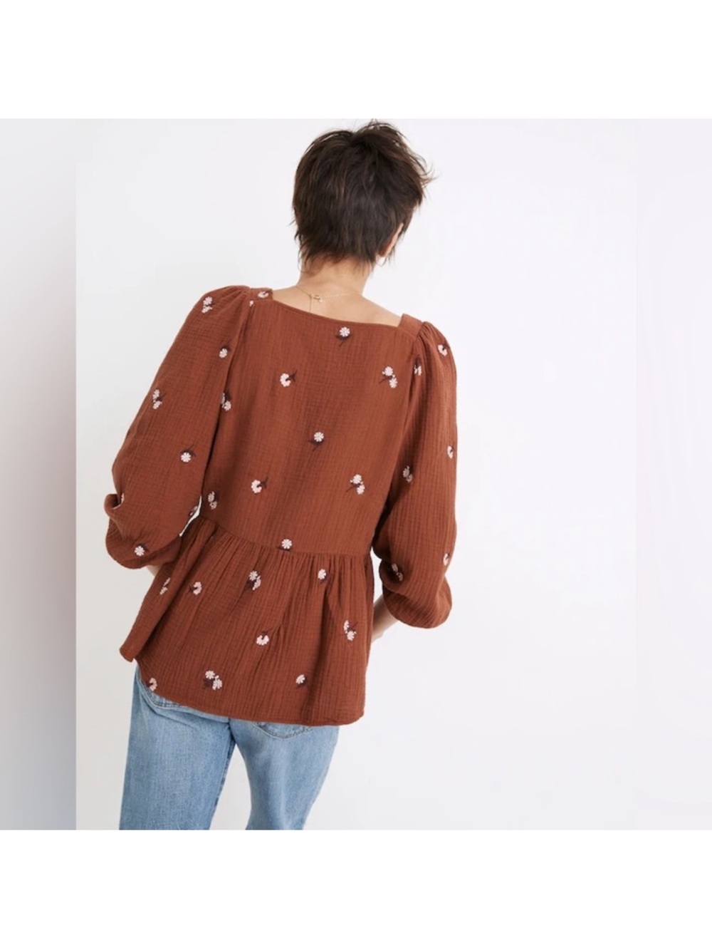 Madewell Rust Square-Neck Top - Picture 3 of 7